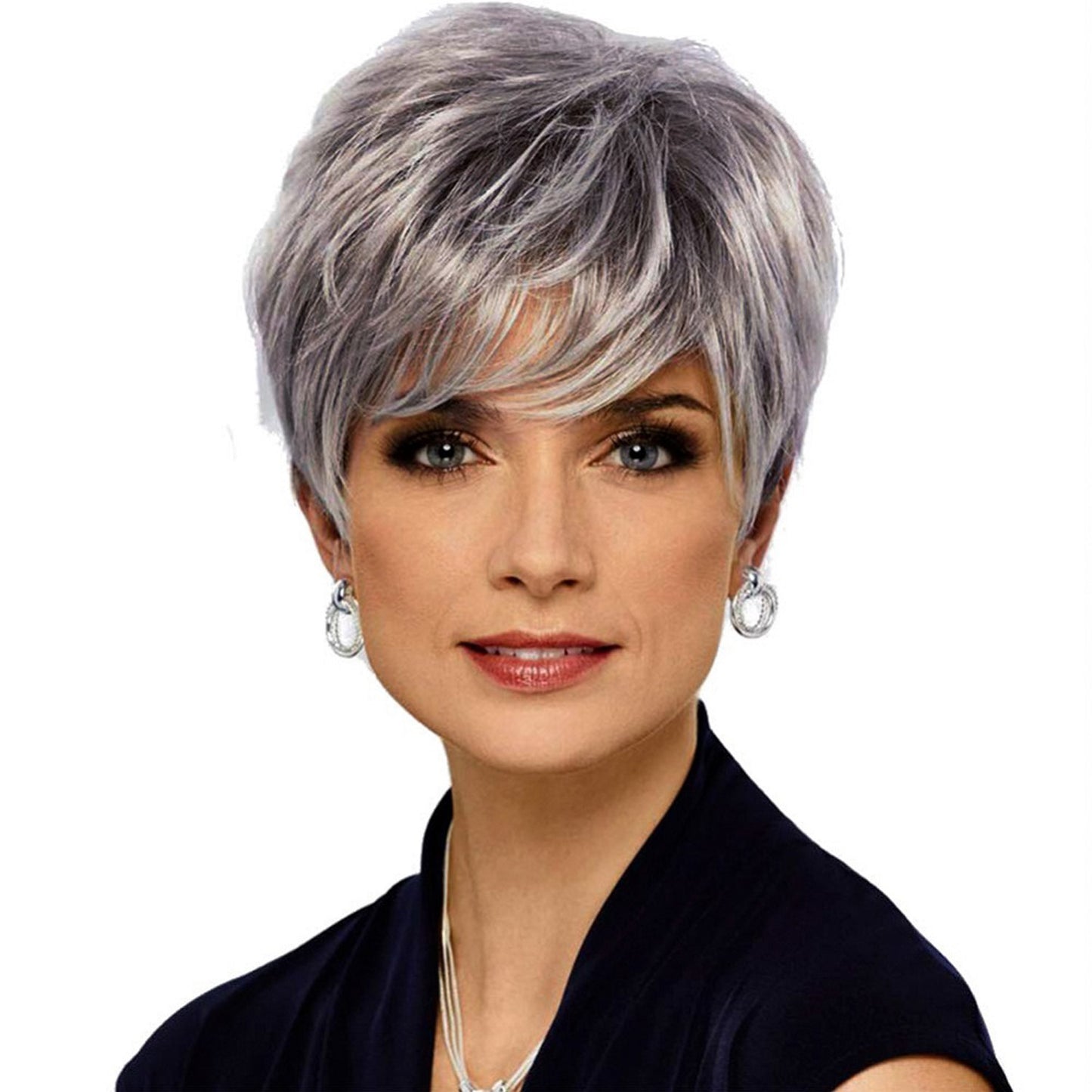 Women's Fashion Mixed Color Bangs Synthetic Wigs Wig Short Curly Hair