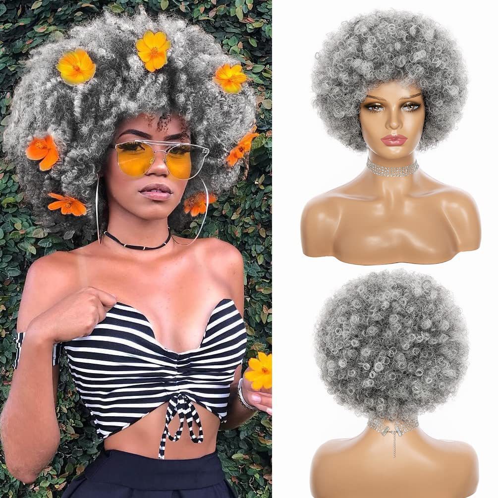 African Afro Micro Volume Chemical Fiber Role Play Performance Wig Short Curly Hair