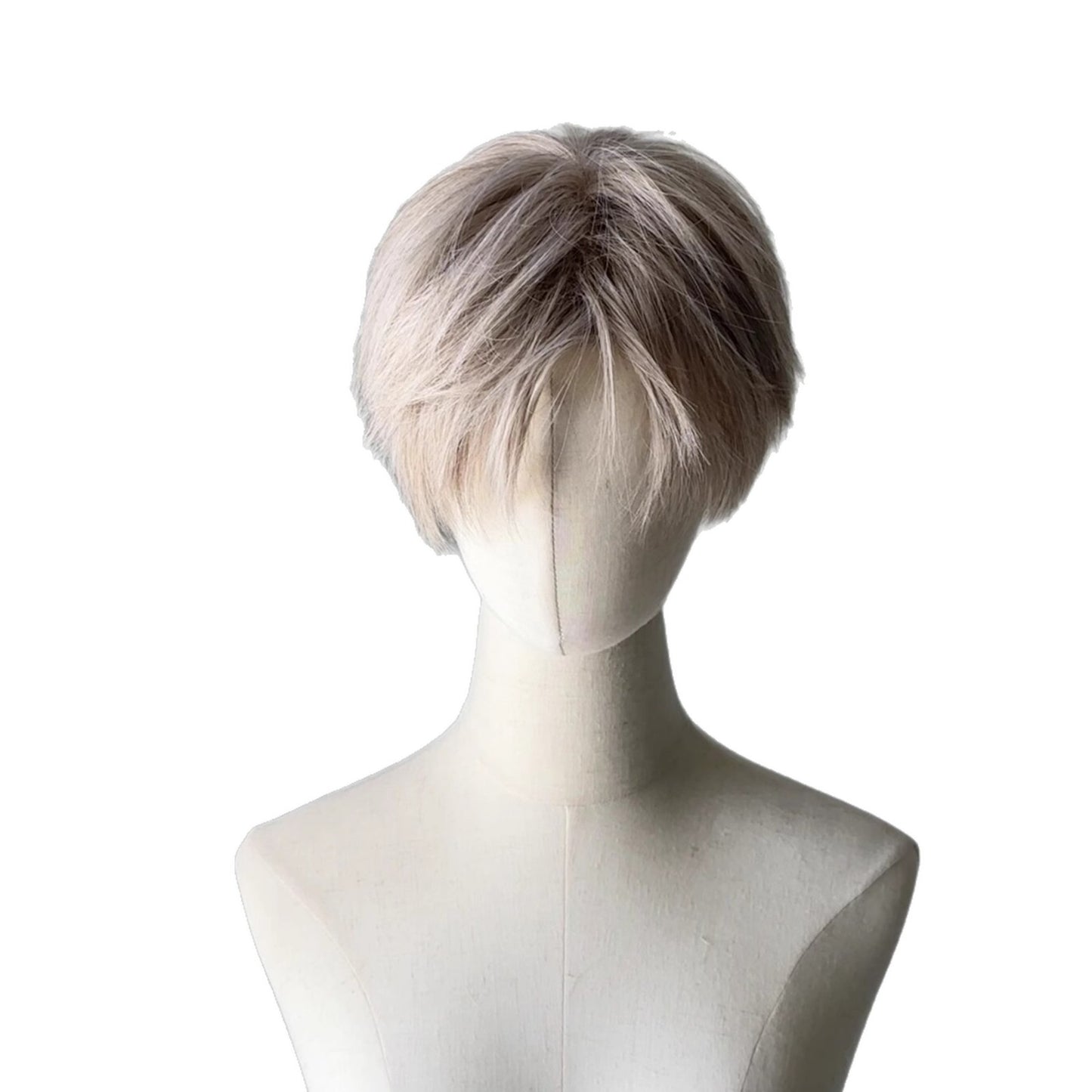 Light Color Short Unisex Differential Broken Cover Men's Wig