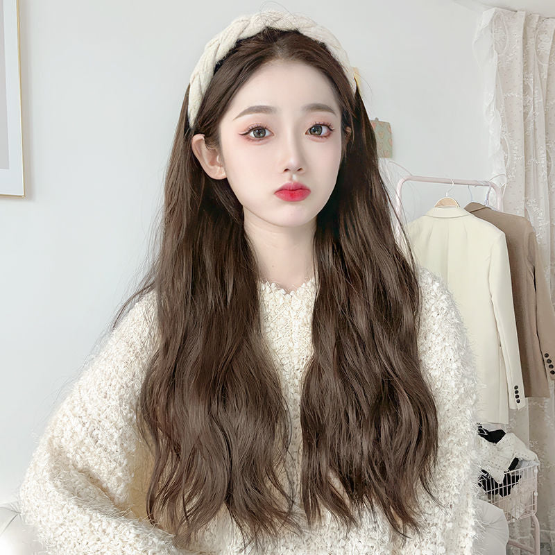 Triangle Shawl Early Summer Pastoral Style Handmade Crocheted French Triangular Wig Long Curls