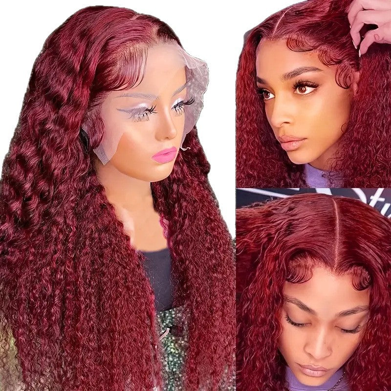 Women's Front Lace Mid-length Small Curly Hair Wig Long Curls