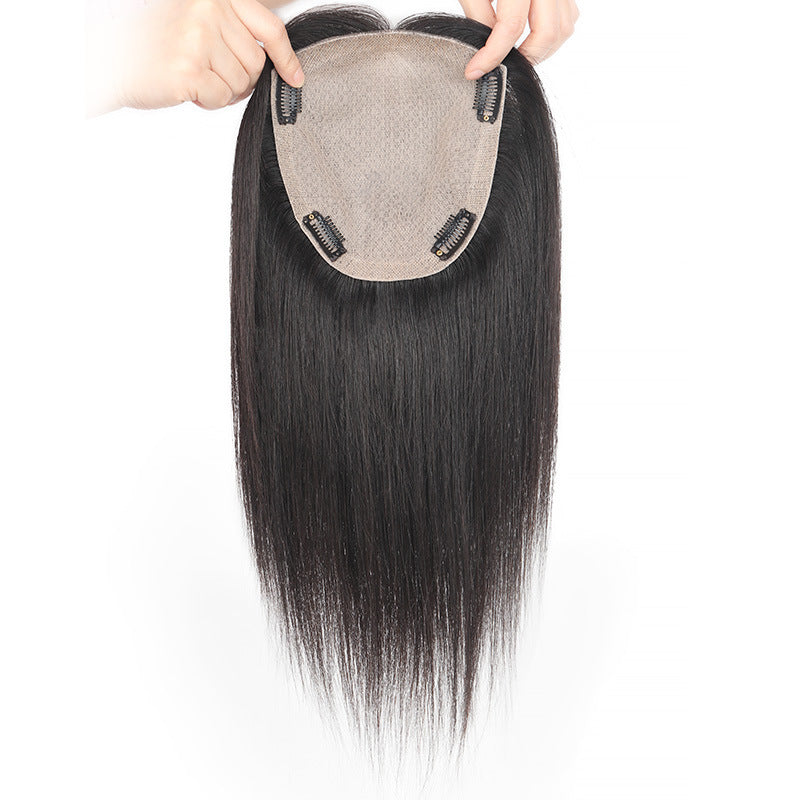 Women's Delivery Needle Set Real Hair Braid Lightweight Breathable Hand-woven White Wig