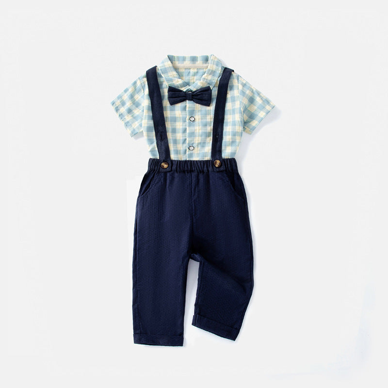 Children's Two-piece For Boys Clothes Birthday Dress Short Sleeve Shirt Children's Suit