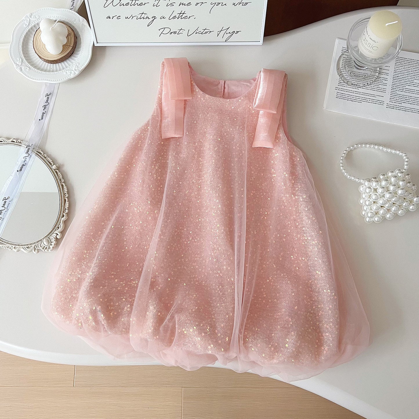 Children's Summer Princess Bud Skirt Sequins Tulle Children's Dress