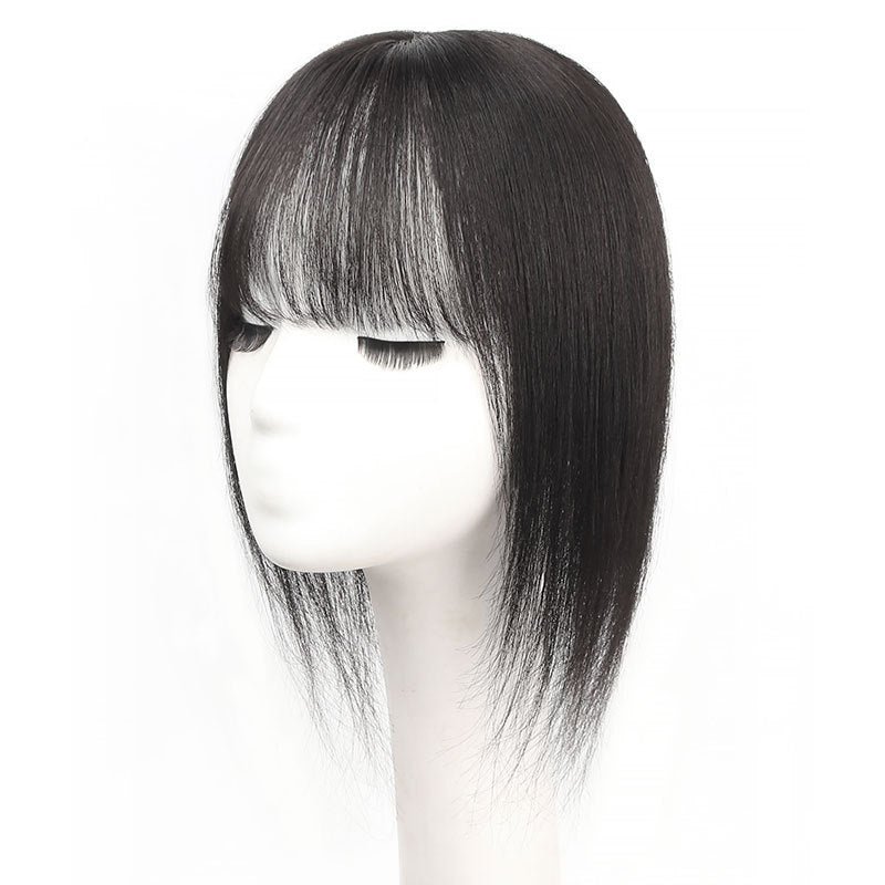 Female Human Hair Head Supplementing Piece Cover Gray Additional Wig