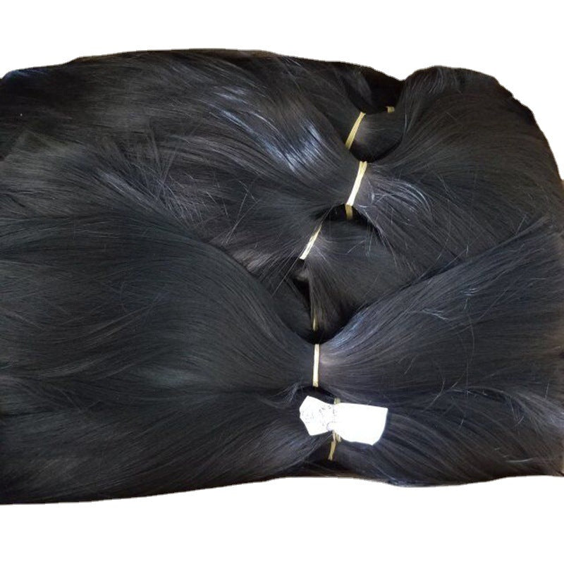 Bulk Natural Extension Fiber Unprocessed Color Black Artificial Long Straight Other Wig