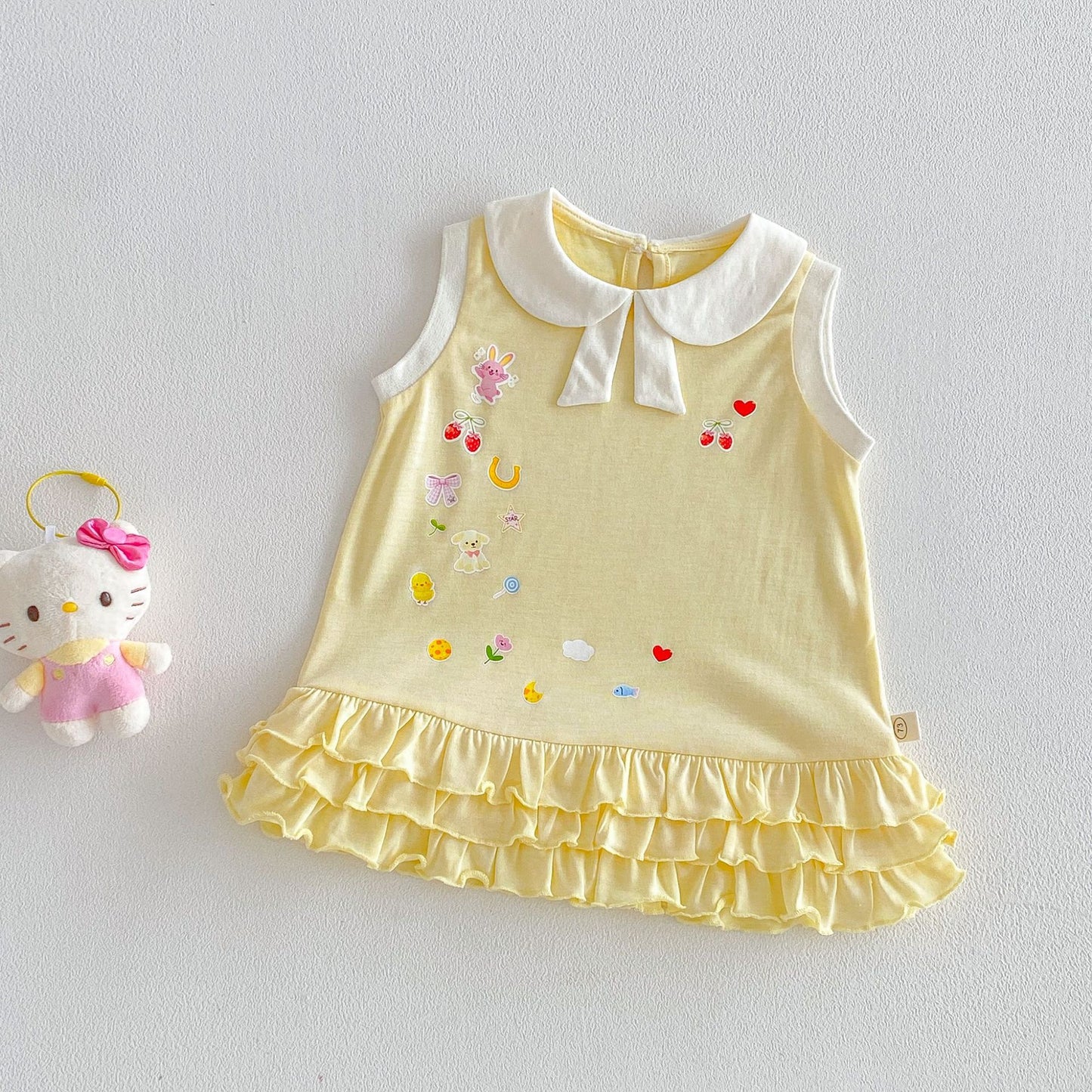 Children's Cartoon Summer Doll Collar Super Cute Vest Korean Style Skirt Children's Dress