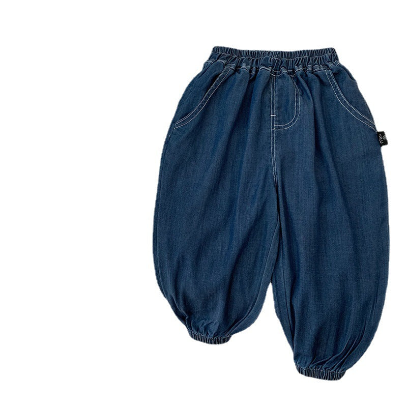 Children's Summer Ice Silk Long Thin Breathable Children's Pants