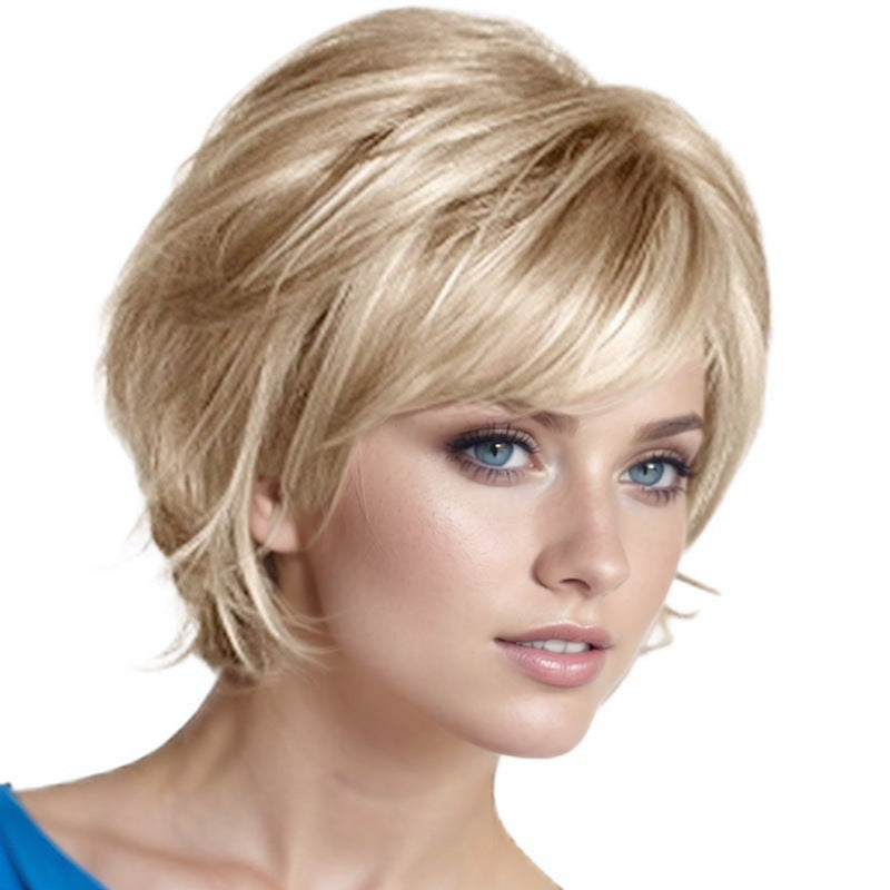 Women's Brown Fashion Synthetic Wigs Curly Wig Short Straight Hair