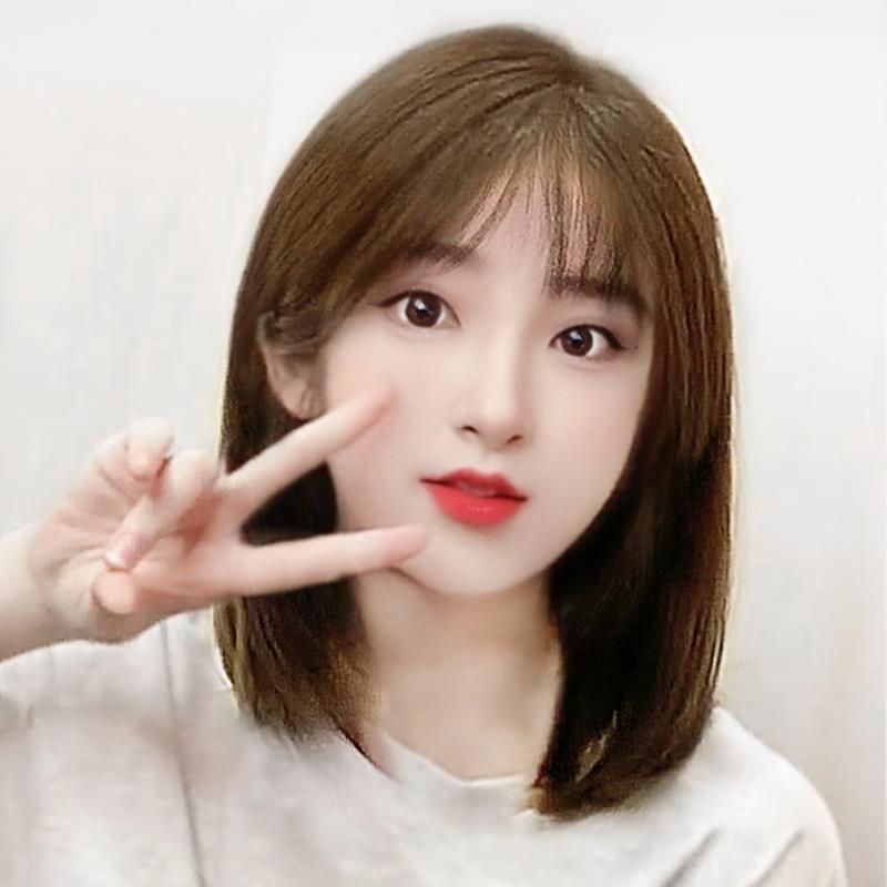 Women's Natural Style Dress Up Round Face Collarbone Length Wig Short Straight Hair