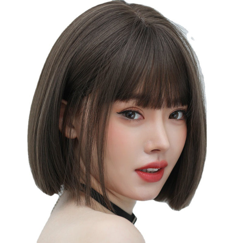 Fashion Comic Bangs Stylish Clavicle Female Natural Wig Short Straight Hair