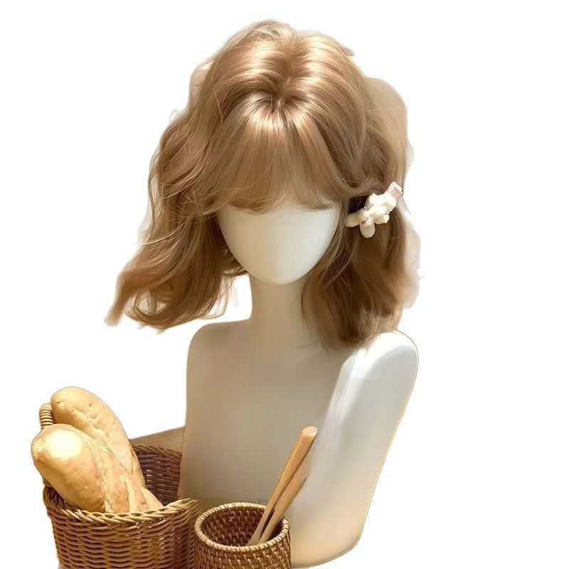 Female Gentle Short Hair Korean Style Wig Long Curls