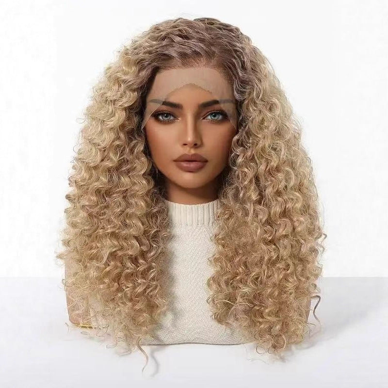 Small Curly Hair Front Lace Medium Chemical Wig Long Curls