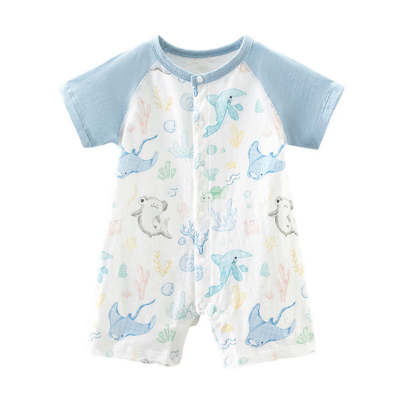 Cotton Short Sleeve Rompers Born Clothes Romper Jumpsuit Jumpsuit, Climbing Suit