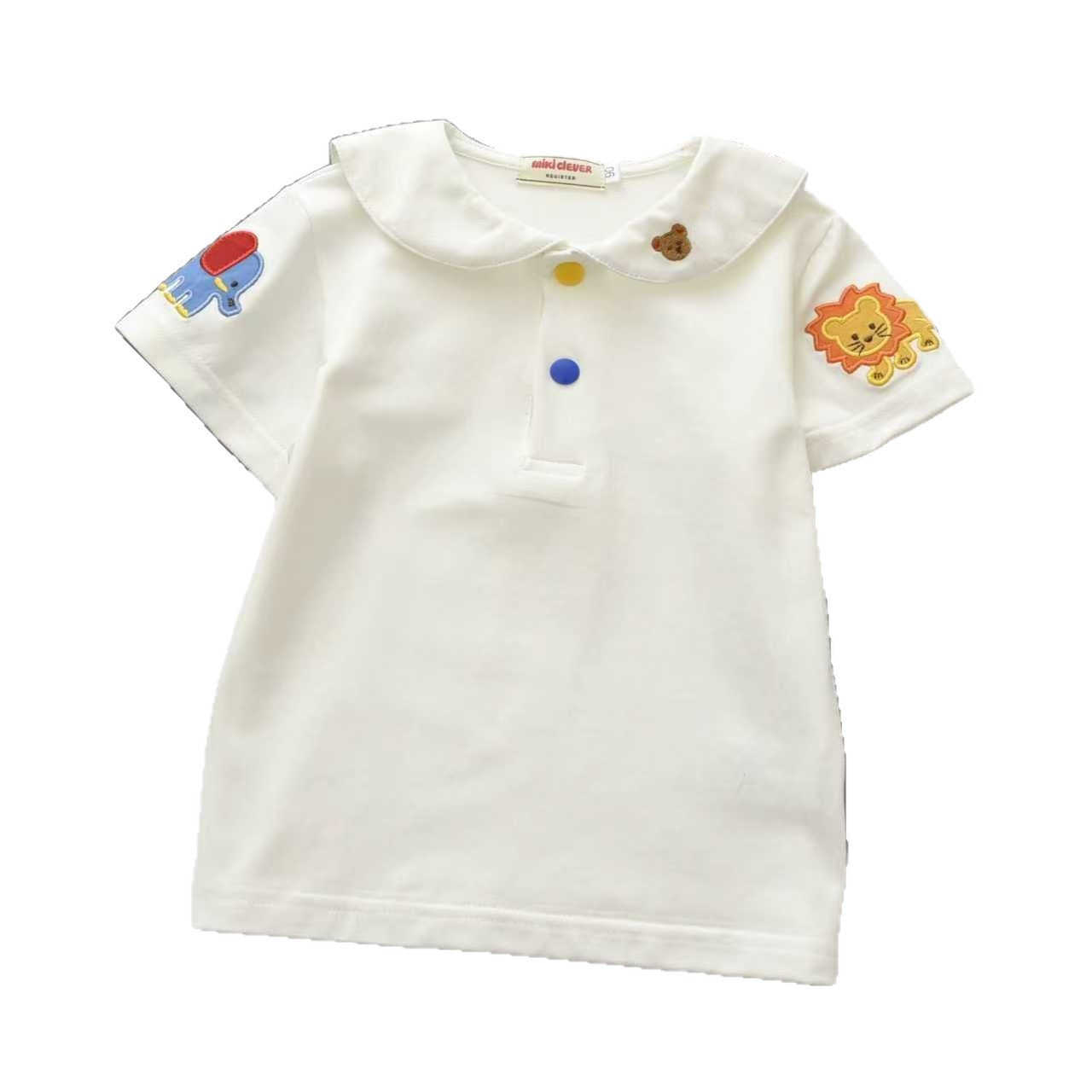 Children's Clothing Summer Bottoming Shirt Colorful Letters Navy Style Short-sleeved Children's T-shirt