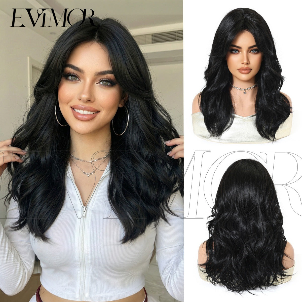 Big Wave Curly Female Dark Brown Highlights Natural Wig Long Curls