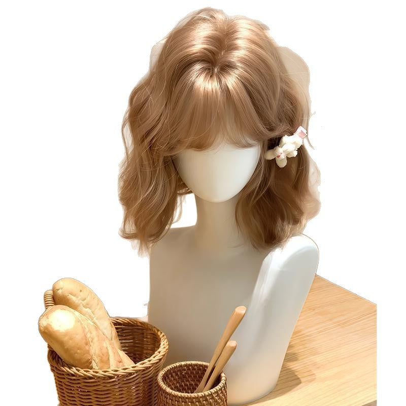 Gentle Korean Style Bangs Natural Daily Wig Short Curly Hair