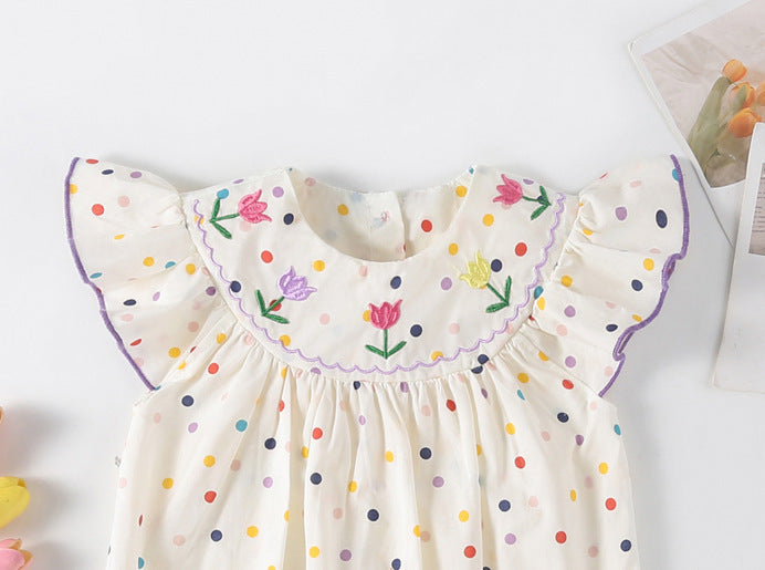 Summer First Month Old Days Floral Dress Western Jumpsuit, Climbing Suit