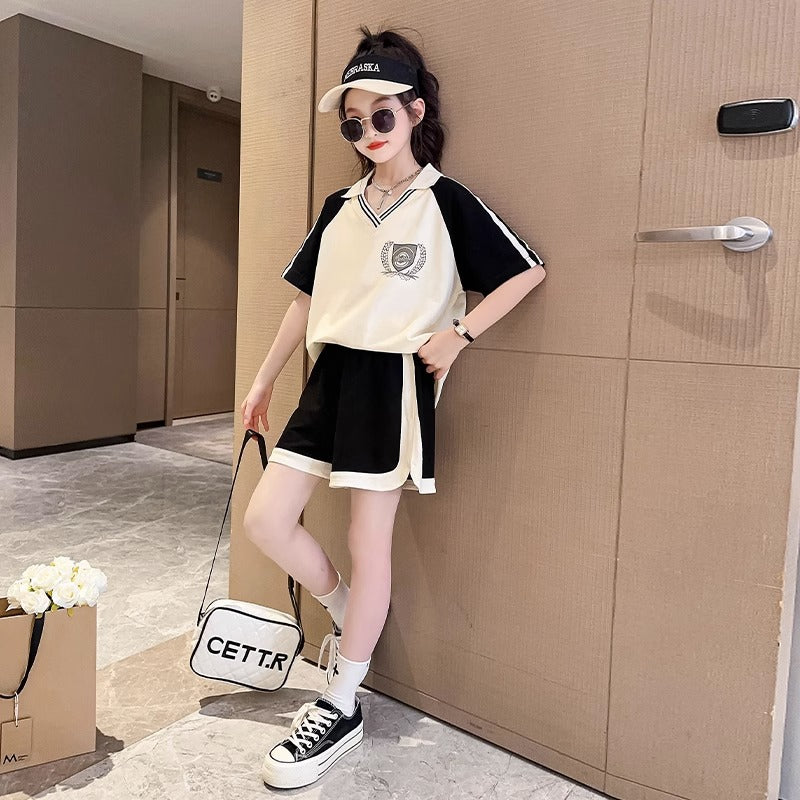 Children's Summer Trendy Short Sleeve Western Style Shorts Children's Suit