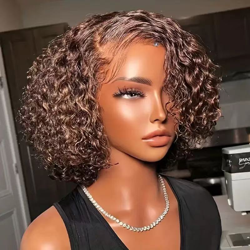 Fashion African Female Curly Hair Fluffy Chemical Fiber Whole Wig Long Curls