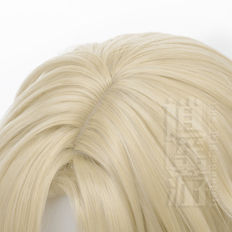 Dome Railway Sandy Gold Simulation Scalp Top Pinocchio Cos Wig