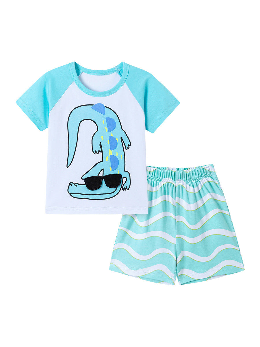 Children's Summer Short-sleeved Two-piece Casual Clothes Children's Suit