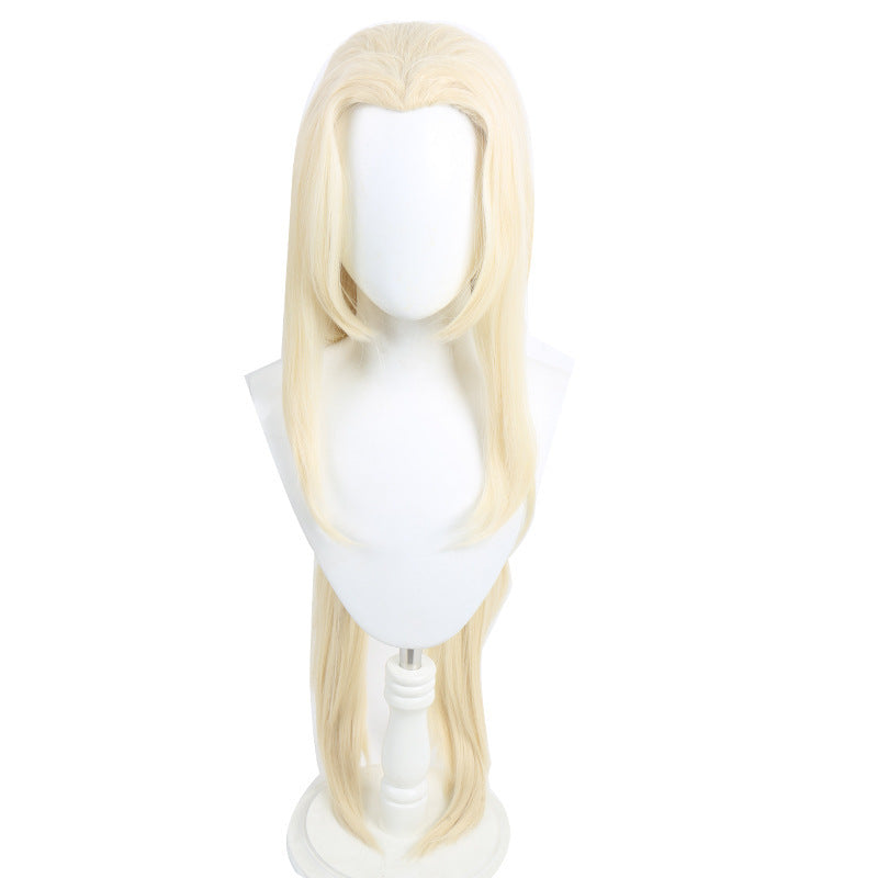 Programmatic Light Golden Beauty Pointed Double Ponytail Anime Long Hair Cos Wig