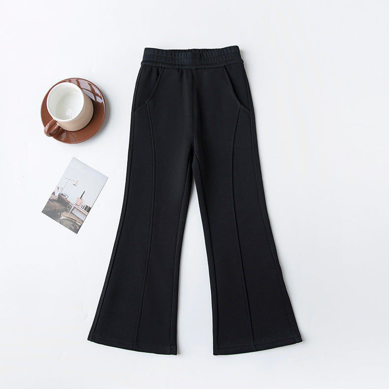 Women's Teens Casual Trendy Bell-bottom Street Slim Children's Pants