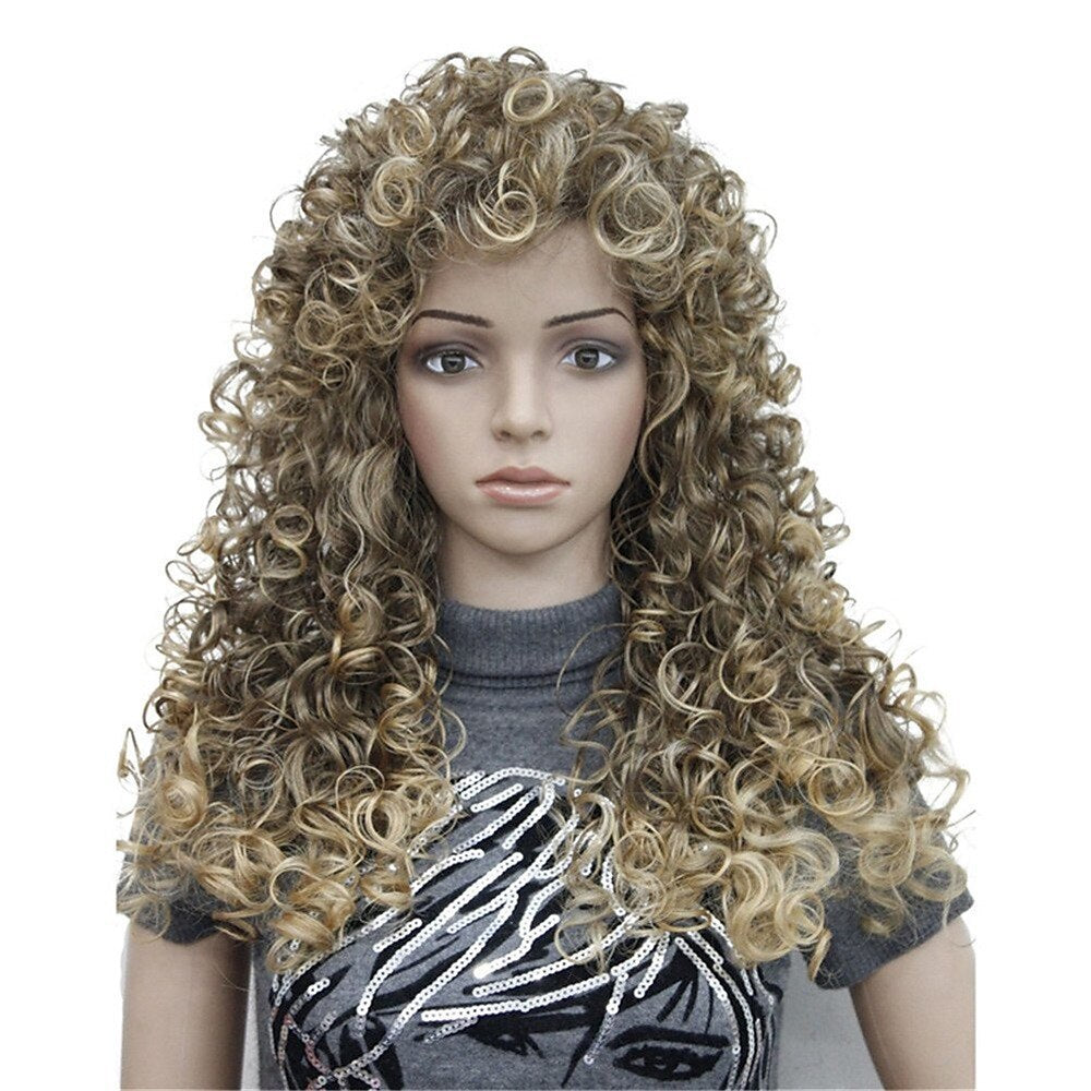 Women's African Wigs With Small Curly Hair Head Wig Long Curls