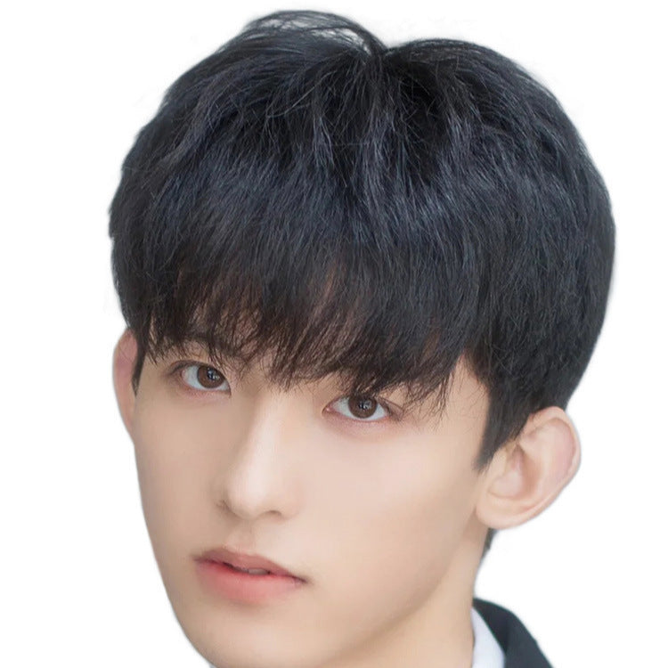 Men's Handsome Real Hair Fashion Natural Short Men's Wig