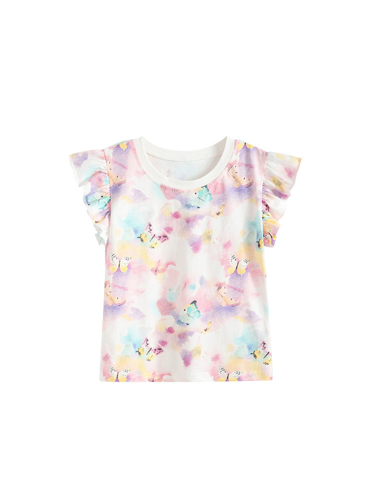 Children's Clothing Loose Breathable Round Neck Short-sleeved Cartoon Printed Casual Children's T-shirt