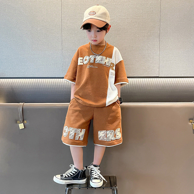 Children's Boys Summer Medium Large Thin Gym Clothes Children's Suit