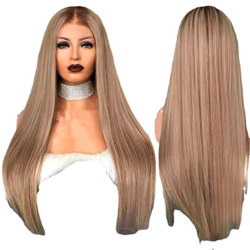 Fiber Former Lace Head Cap Rose Net Long Straight Wig
