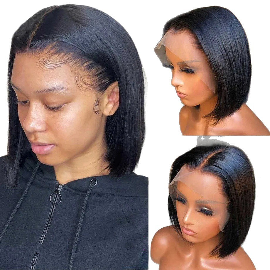 Fashion Straight Bob Lace Brazilian Human Real Hair Wig