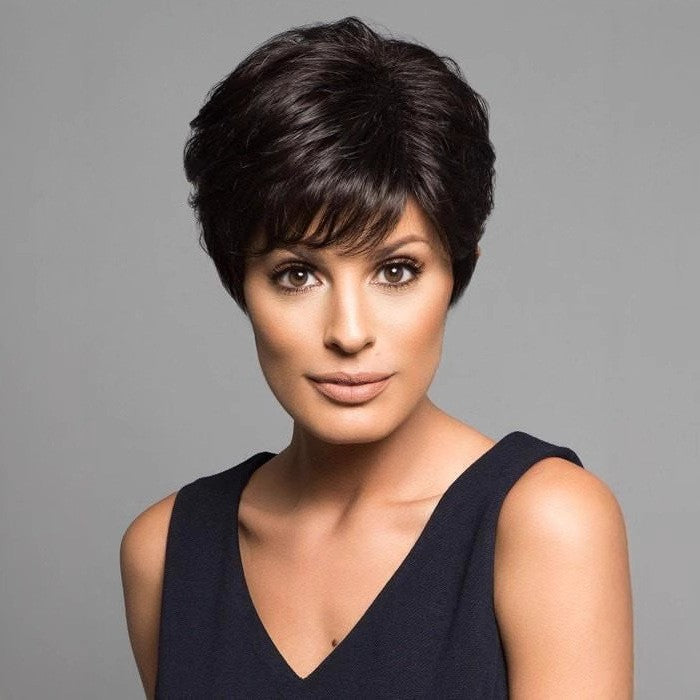 Women's Side Bangs Temperament Micro Volume Sheath Wig Short Straight Hair
