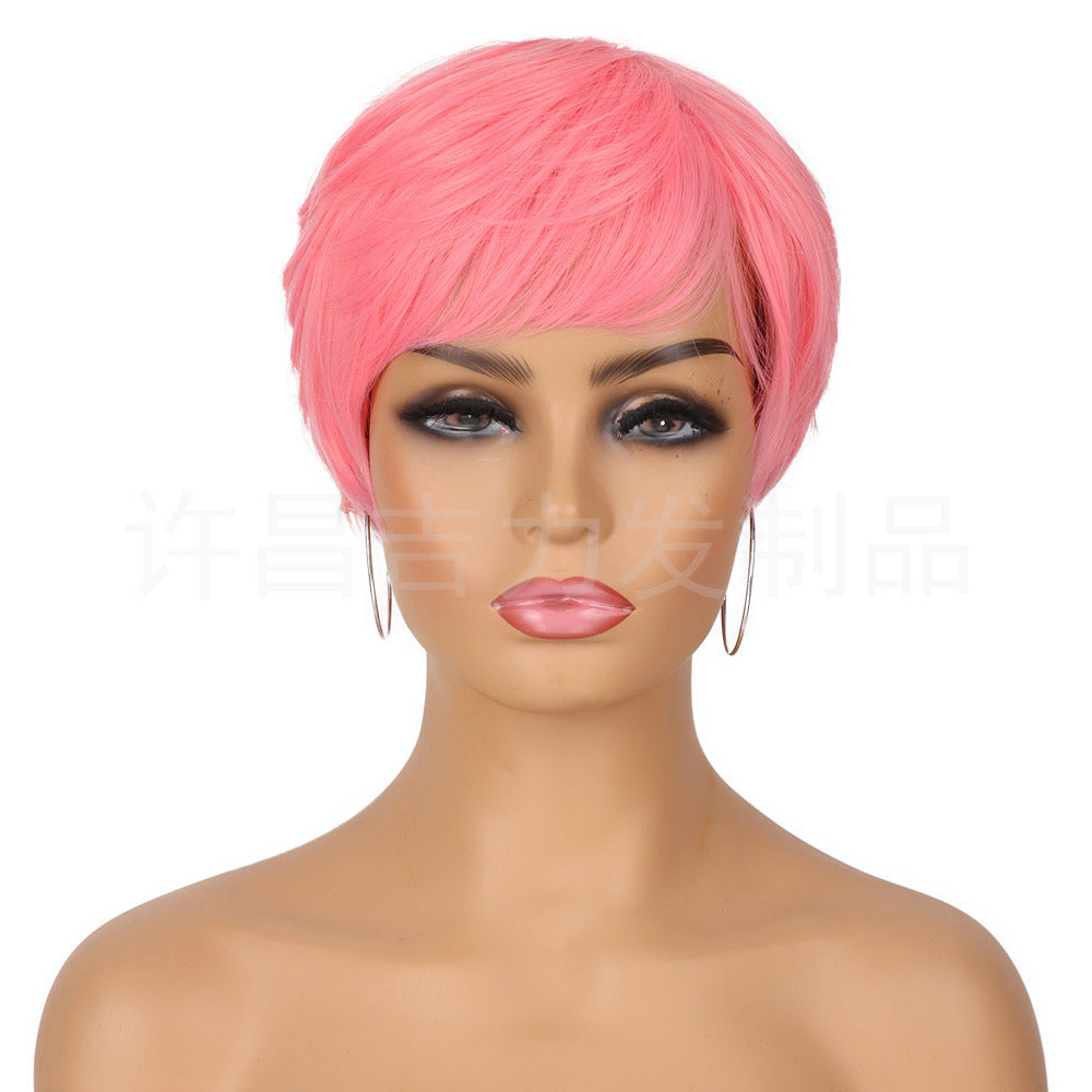 Charming Comfortable Mechanism Bangs Chemical Fiber Wig Short Straight Hair