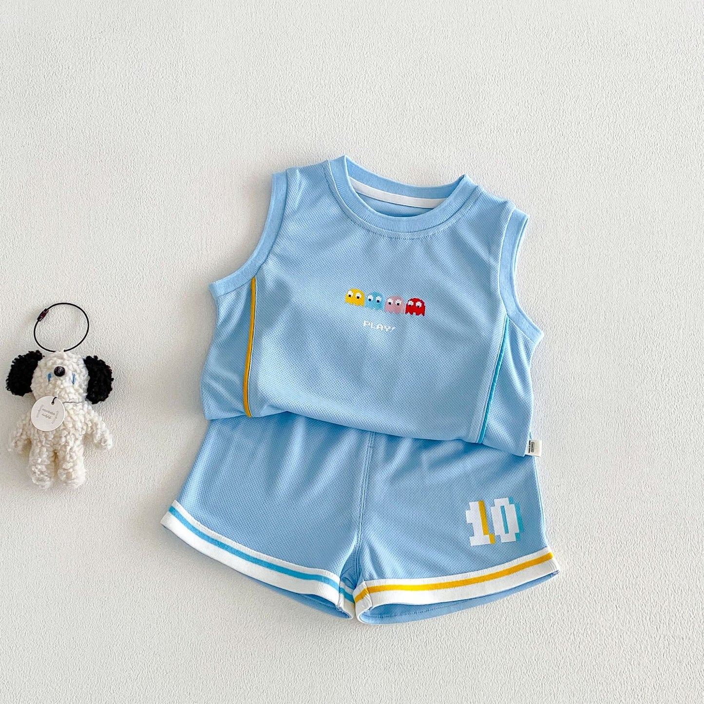 Sports Set Summer Fashionable Cartoon Letter Vest Children's Suit