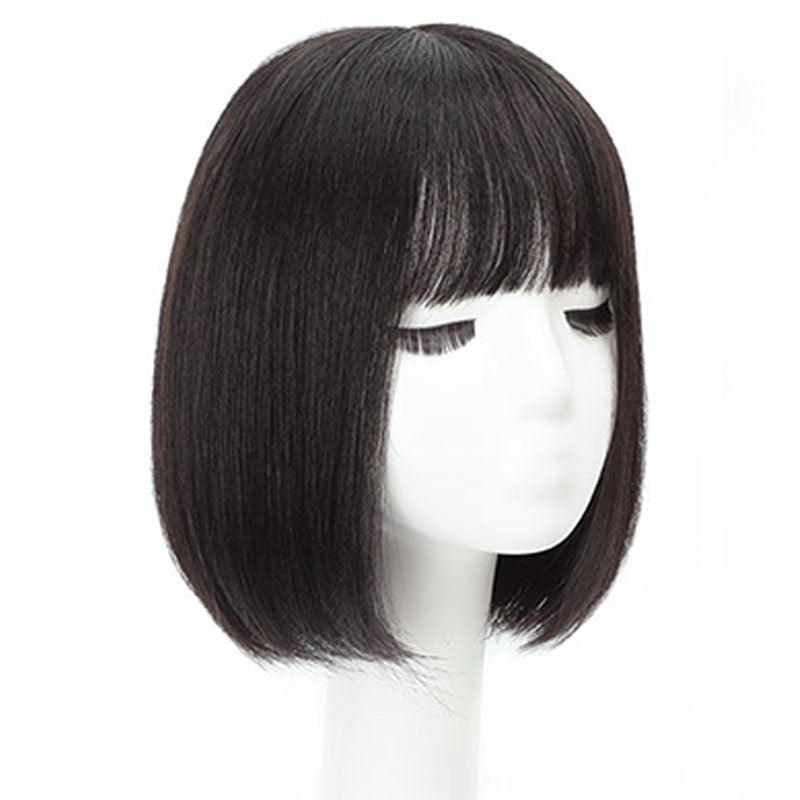 Women's Full Human Short Natural Sheath Real Hair Wig