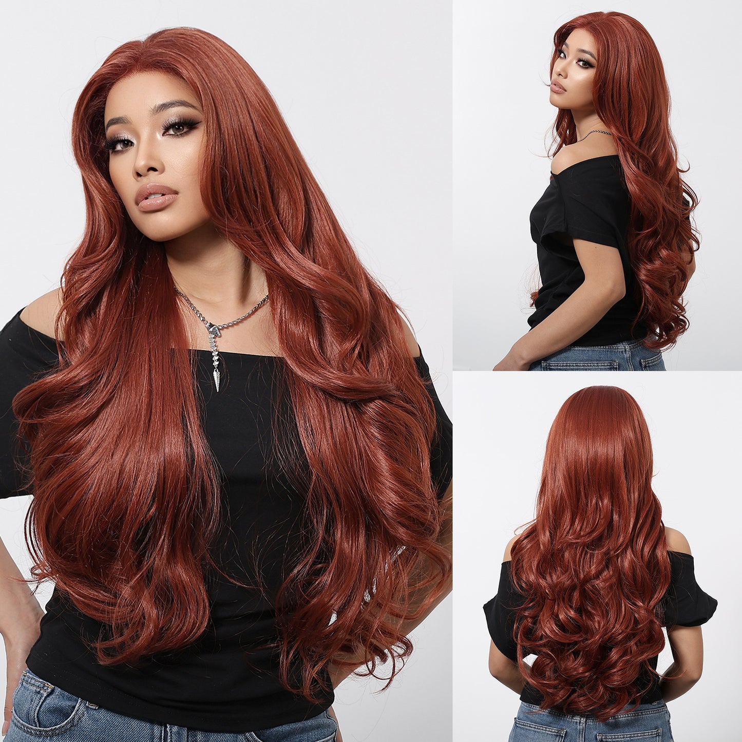 Large Area Lace Imported Matte Golden Free Split Curly Hair Wig Long Curls