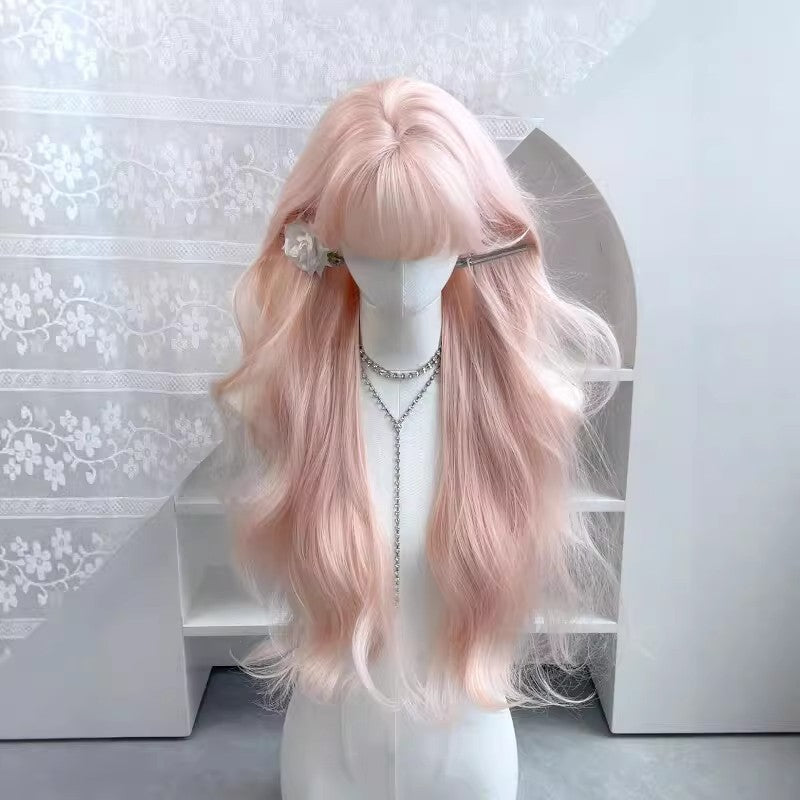 Artificial Hair Straight Bangs Curly Big Wave Sweet Wig Long Curls