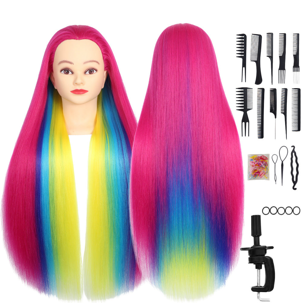 Model Head Practice Hairdressing Hair Cutting Teaching Mock Other Wig