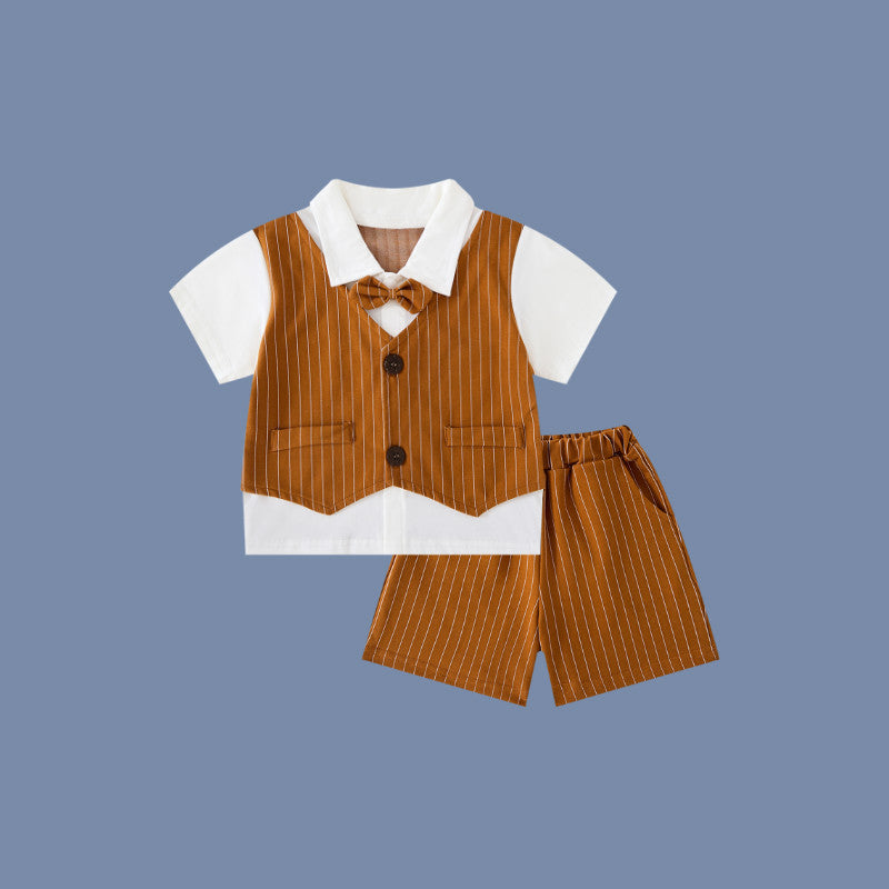 Gentleman Year Old Flower Little Host Handsome College Style Performance Children's Suit