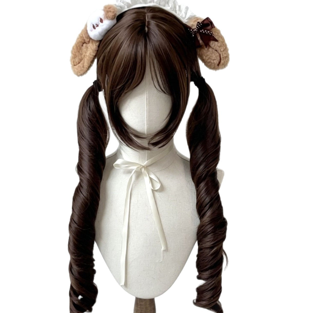 Filbert Gray Brown Tie Up Pair Of Wig Ponytail
