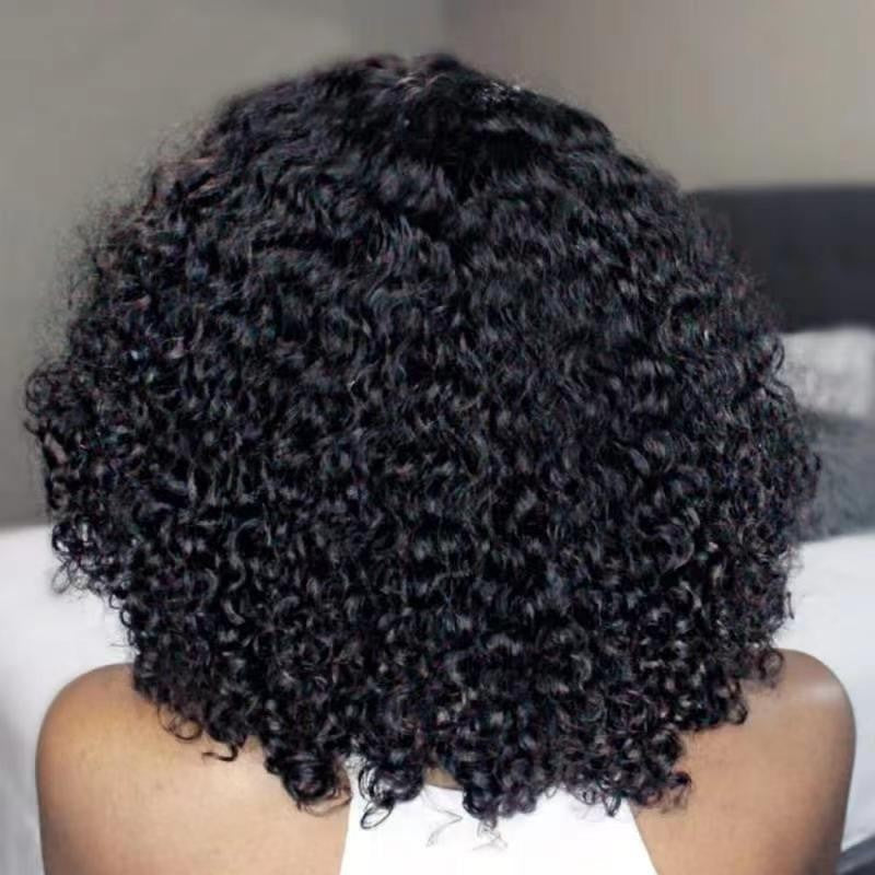Female Brazilian Small Black Fluffy African Wig Short Curly Hair