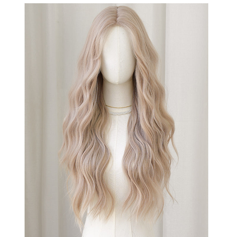 Quality Small Lace Female Full Head Forehead Hand Crocheting Natural Wig Long Curls