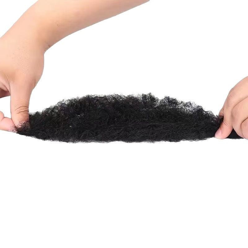 Slouchy African Human Puffy Silk Bag Real Hair Wig