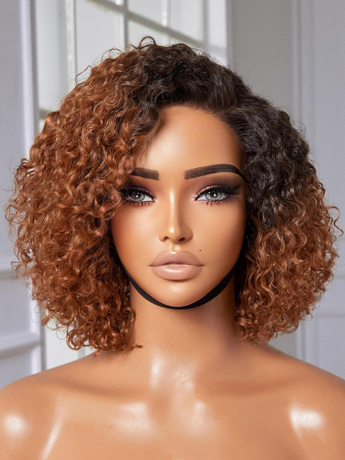 Women's Front Lace Synthetic Wigs Fashion African Small Wig Short Curly Hair