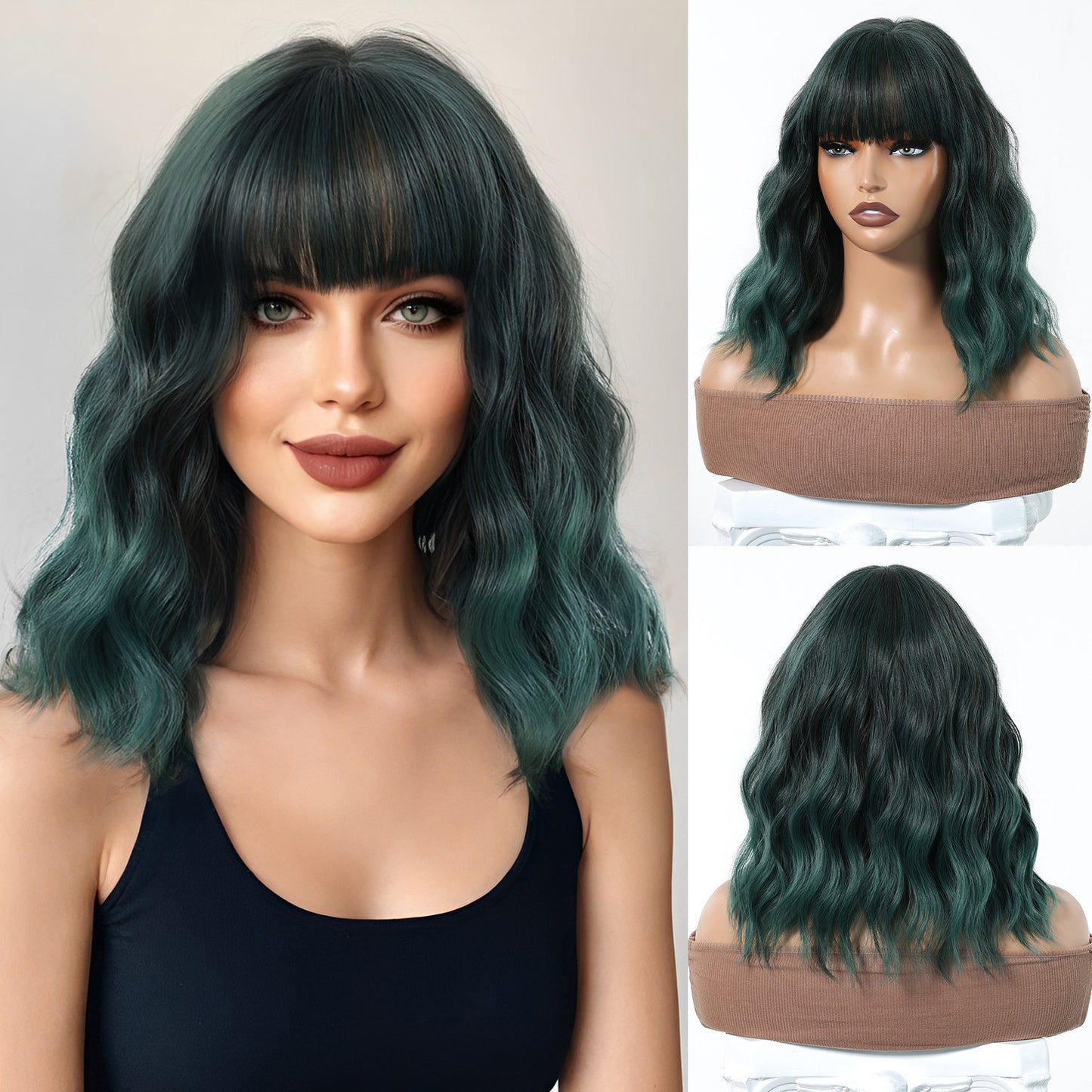 Women's Small Volume Daily Versatile Summer Full Head Wig Short Curly Hair