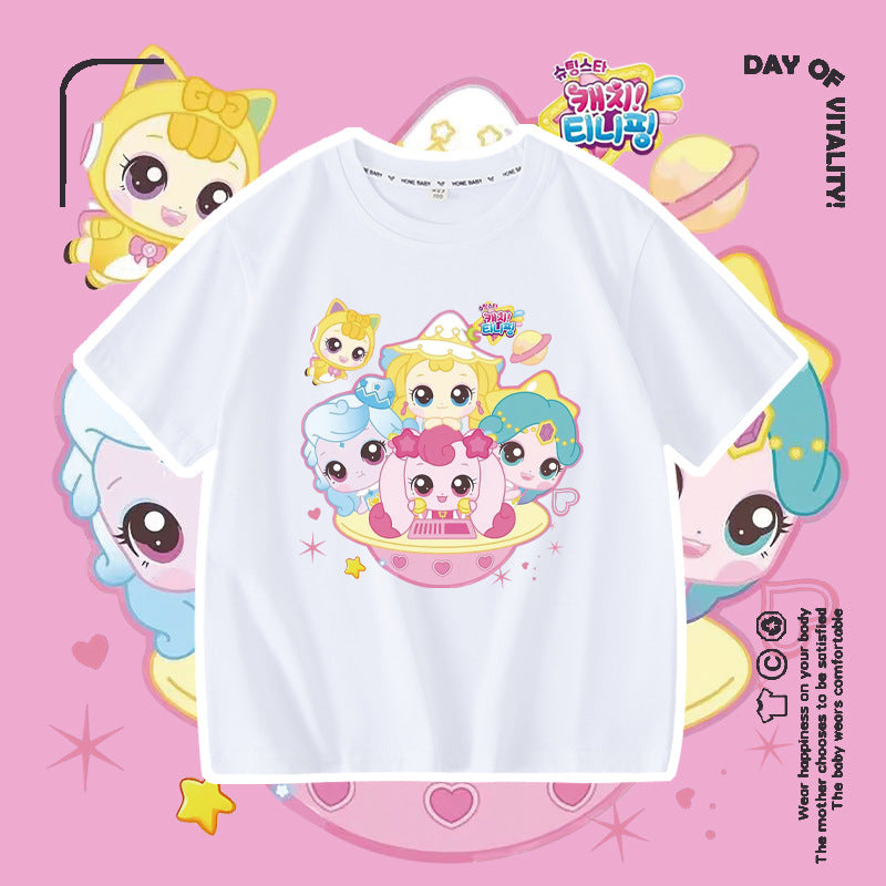 Wonderful Love Cute Short Sleeve Summer Fashionable Round Neck Cotton Children's T-shirt