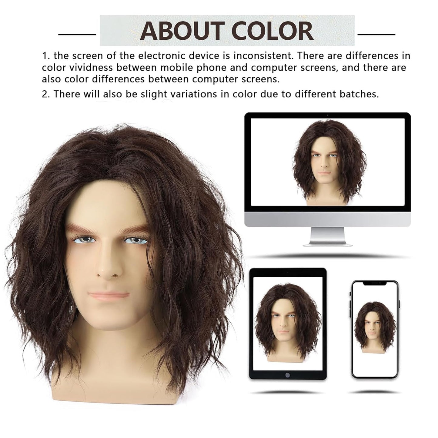 Men's Curls Short Curly Hair Medium Chemical Men's Wig